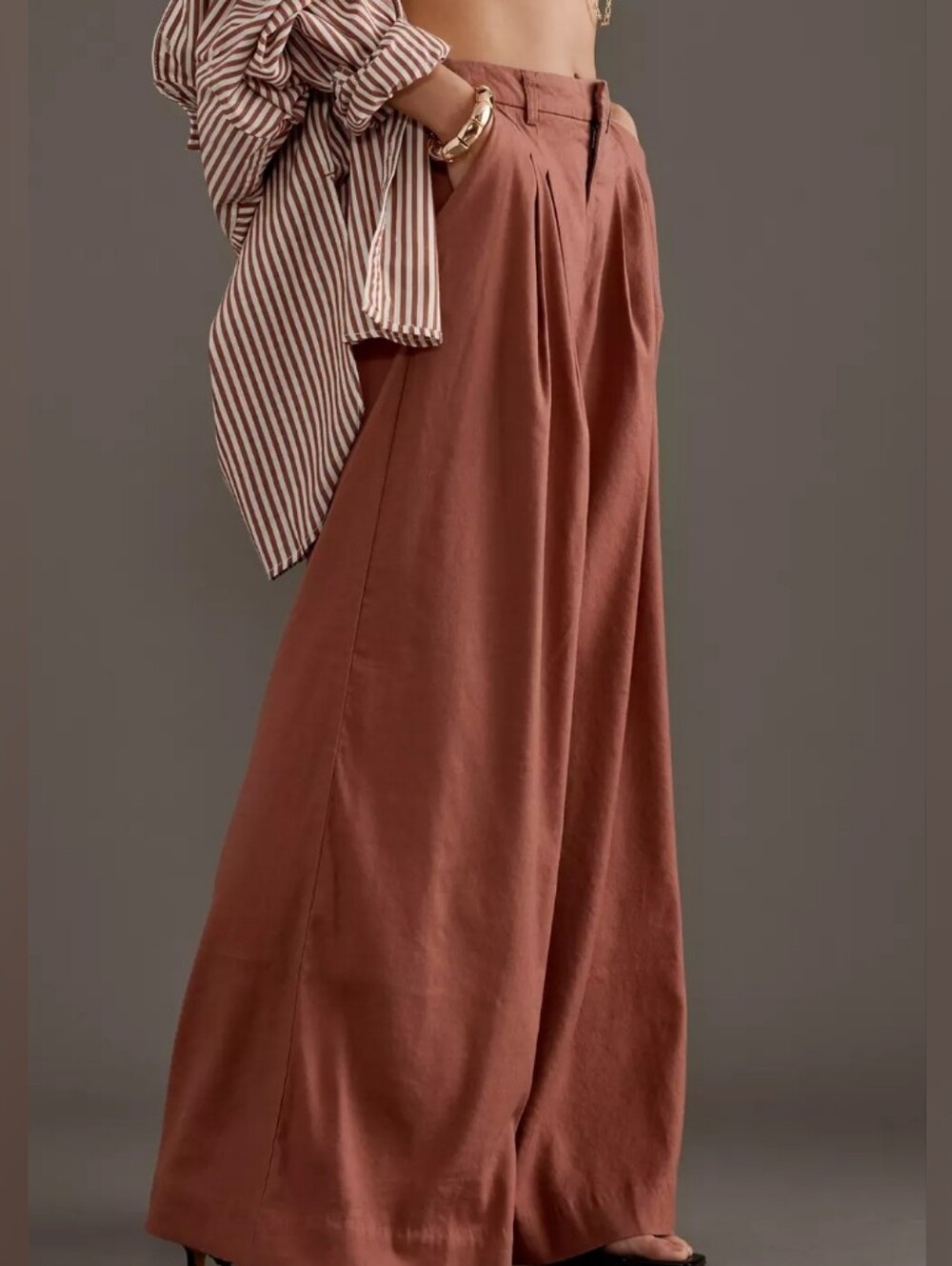 Anthropologie Maeve Avery Pleated Wide-Leg Trousers